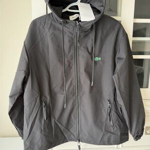 Black Hooded Windbreaker